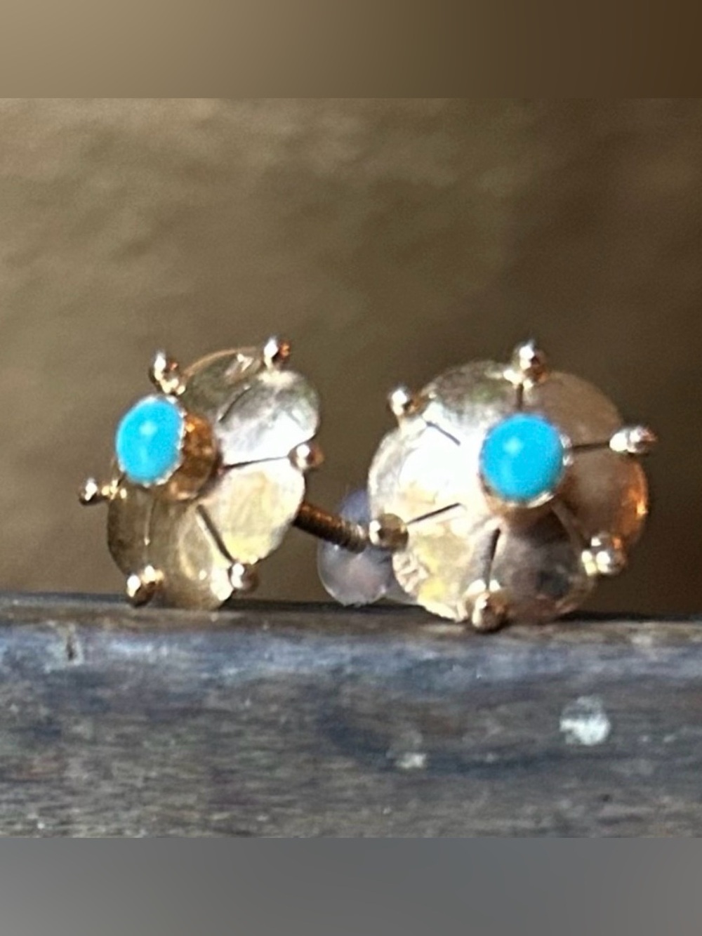 14k Turquoise Studs